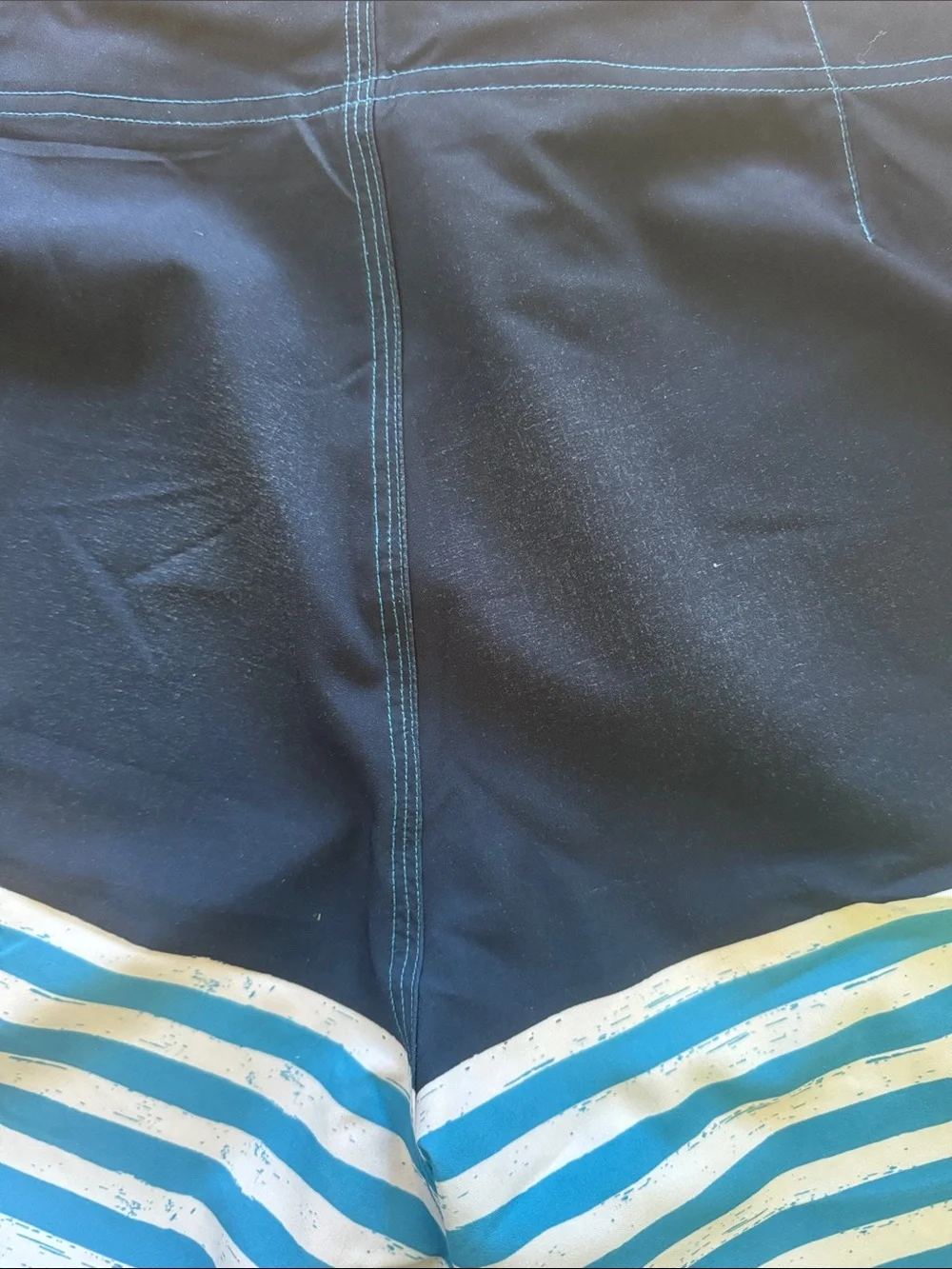 Rusty Navy and Light Blue Striped Men's Board Shorts
